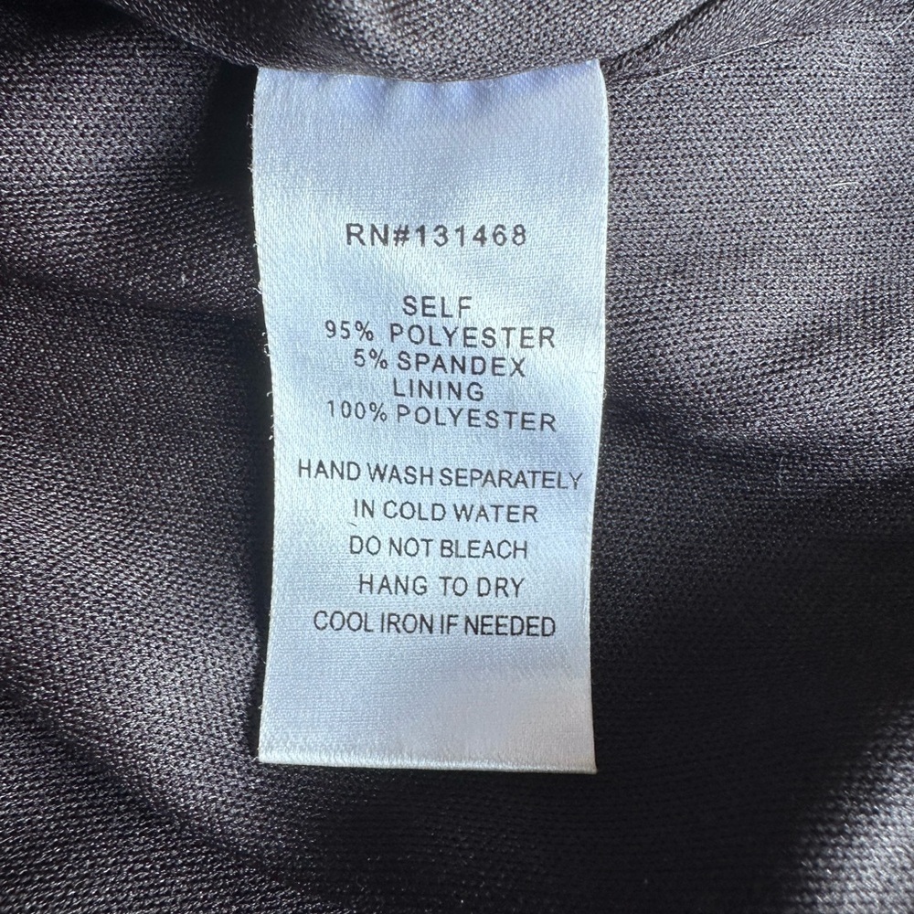 Pants Store Women’s Metallic Plunge Wrap Dress Silver Grey Size Small Zipper - Picture 8 of 8
